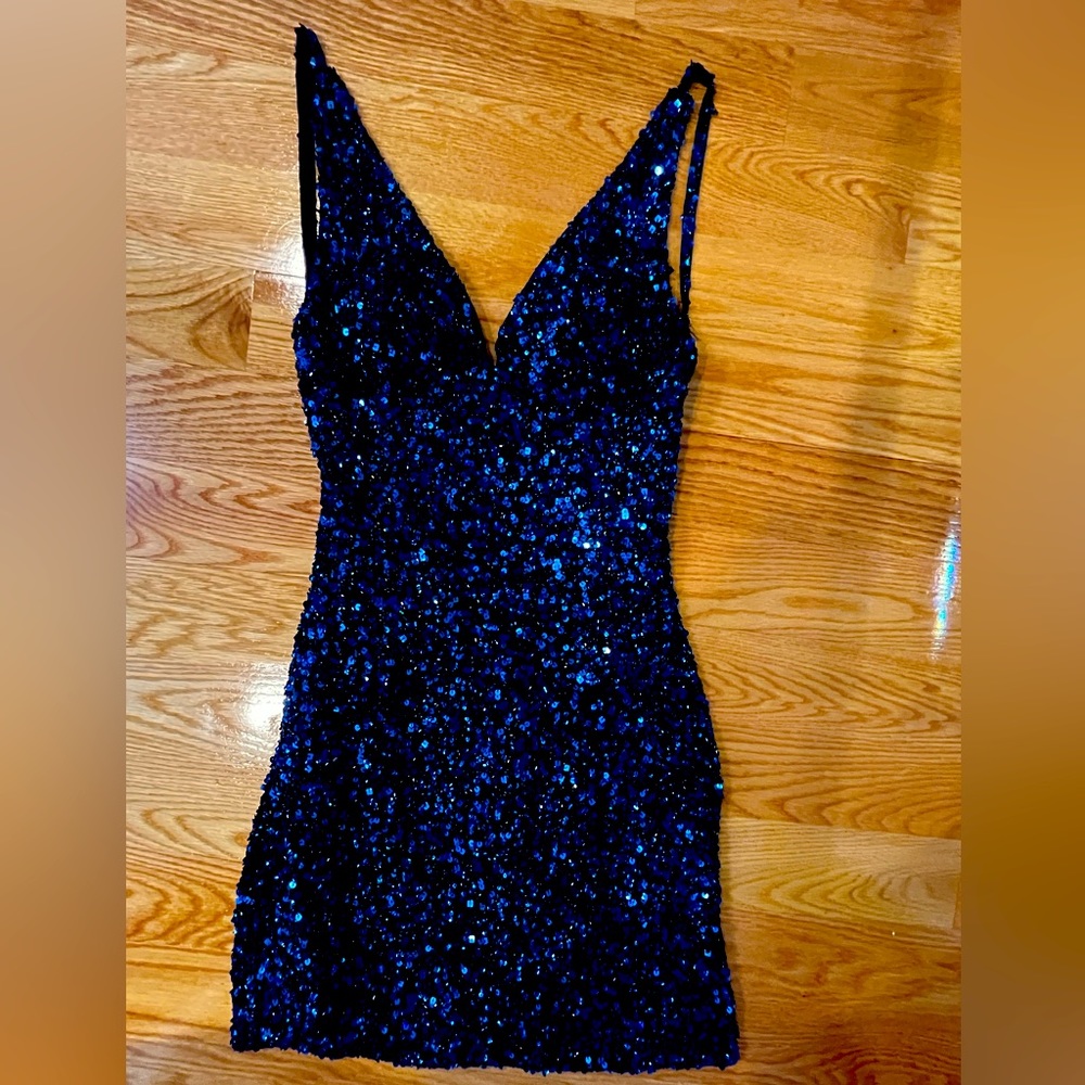 Stunning royal blue sequins SCALA dress size 2/4